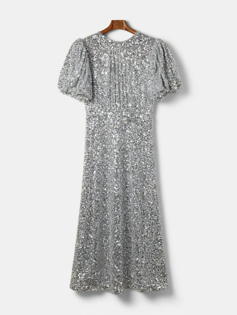 Silver sequinned dress