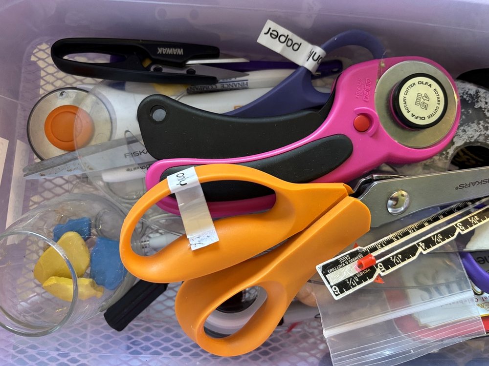 A seamstress's cutting tools