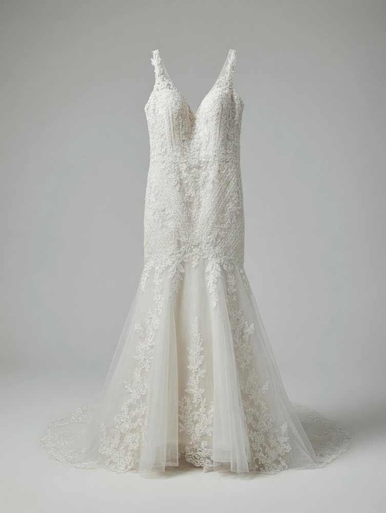 A wedding gown ready for alterations